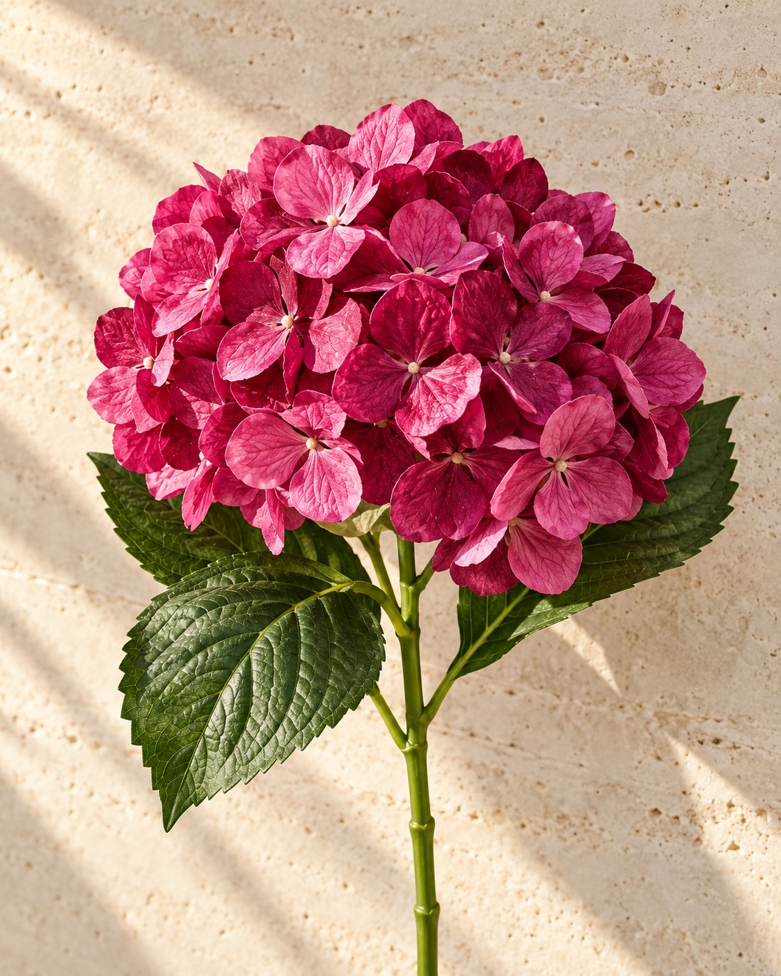 Dark Pink Artificial Hydrangea Stem 3