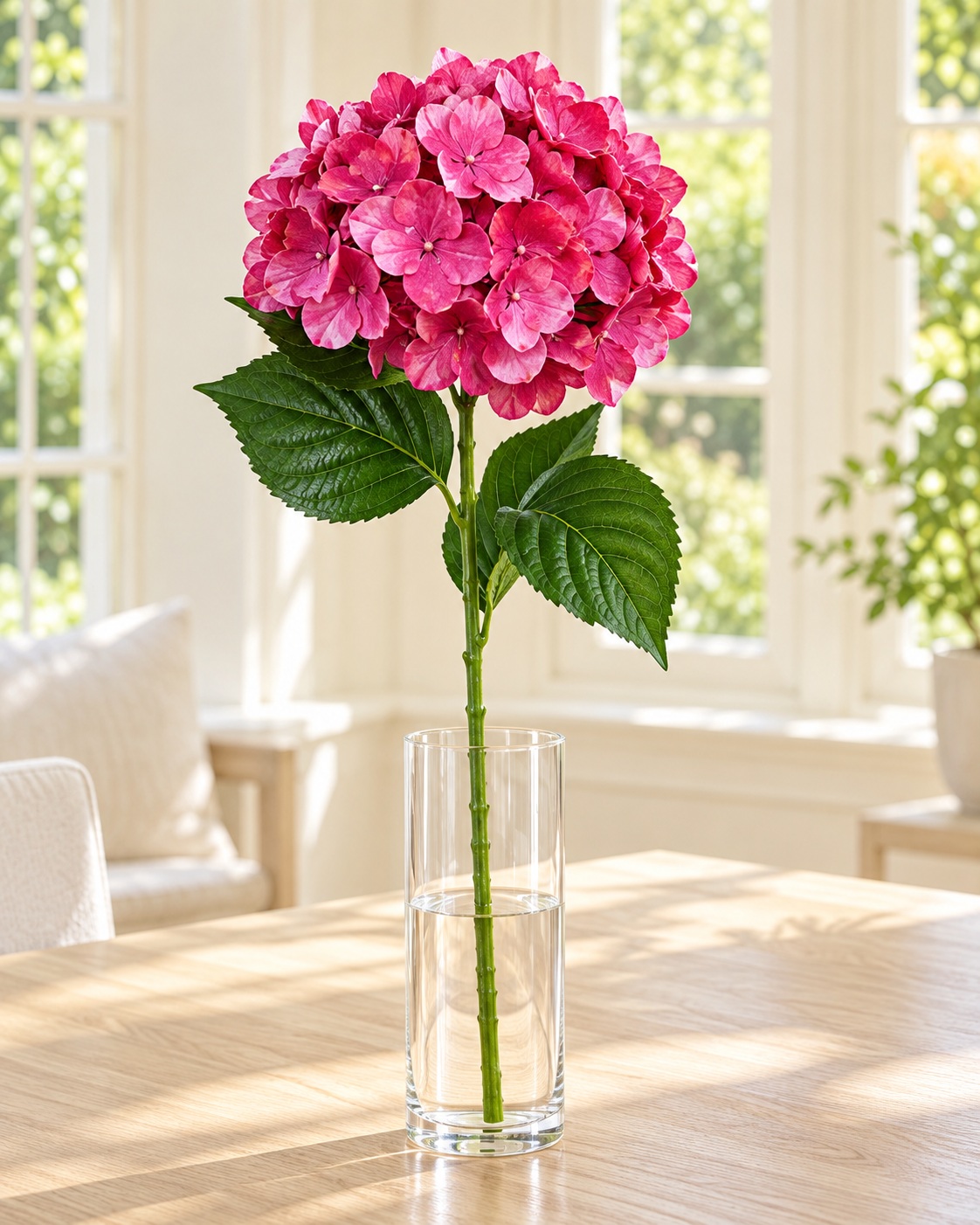 Dark Pink Artificial Hydrangea Stem 4